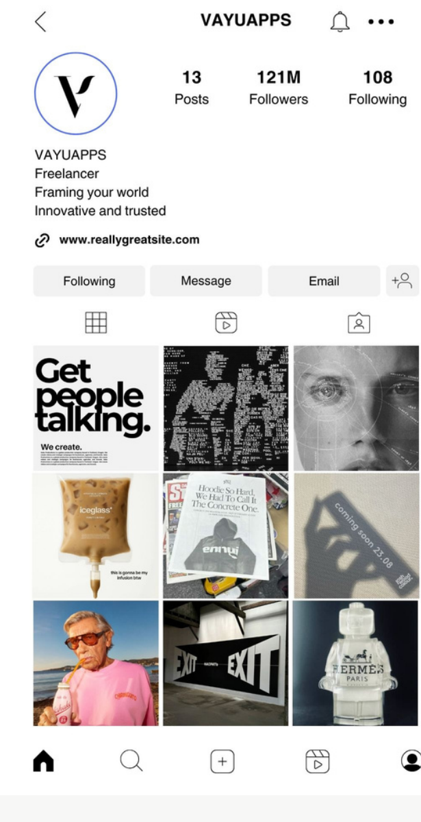 VayuApps Instagram profile